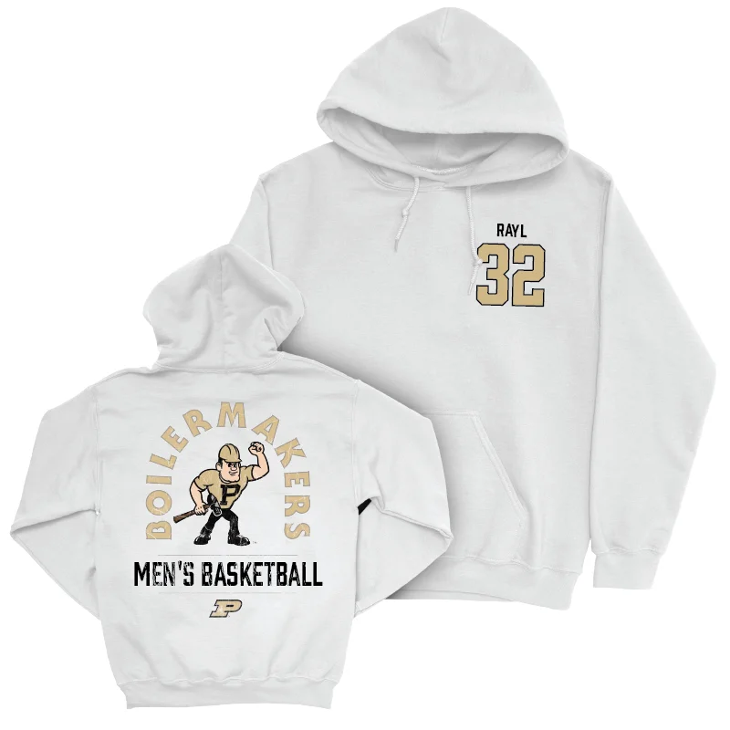 Men's hoodies sweat-warmth -Men's Basketball White Mascot Hoodie - Jace Rayl | #32