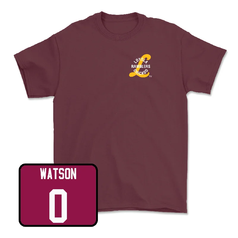 Men's basketball T-shirt custom collection -Maroon Men's Basketball LUC Tee - Des Watson