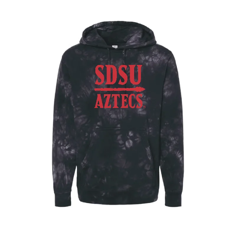 Men's hoodies stretchy -Tie Dye Men's Basketball SDSU Spear Hoodie - Miles Byrd