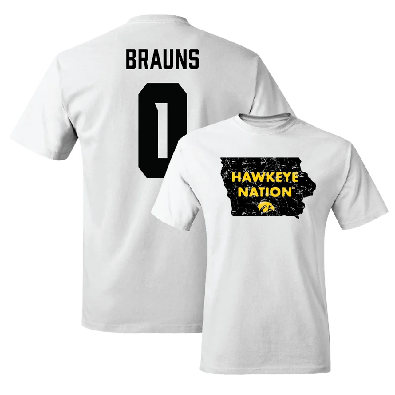 Men's basketball T-shirt team tops -Men's Basketball White State Comfort Colors Tee - Even Brauns