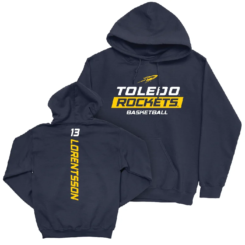 Men's hoodies mid-range -Toledo Men's Basketball Navy Rush Hoodie - André Lorentsson | #13