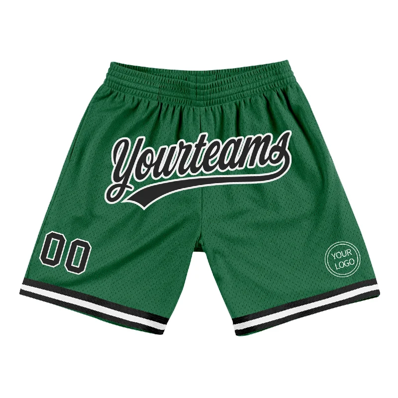 Men's basketball shorts bold-pro -Custom Kelly Green Black-White Authentic Throwback Basketball Shorts