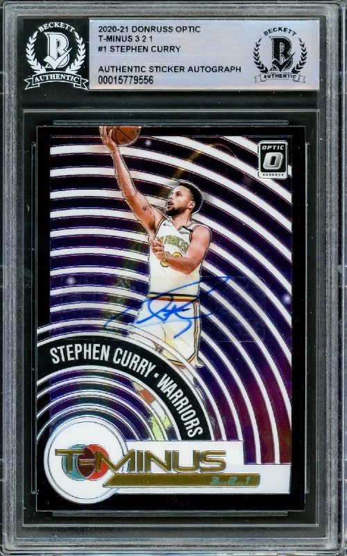 Men's basketball card professional grade -Stephen Curry Autographed 2020-21 Donruss Optic Card #1 Golden State Warriors Beckett BAS #15779556