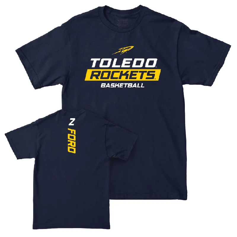 Men's basketball T-shirt workout essential -Toledo Men's Basketball Navy Rush Tee - Bryce Ford | #2