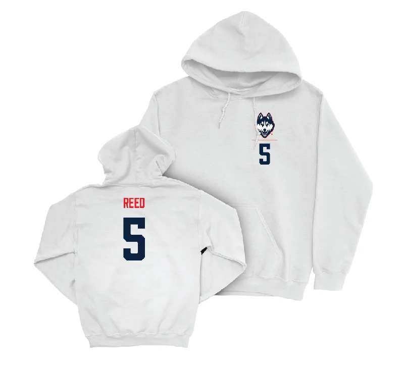 Men's hoodies stretch-warmth -UConn Men's Basketball Logo White Hoodie  - Tarris Reed