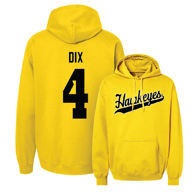 Men's hoodies sporty -Gold Men's Basketball Script Hoodie - Josh Dix