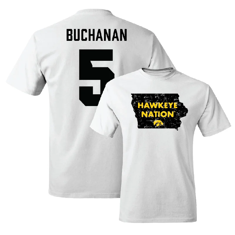 Men's basketball T-shirt tapered fit -Men's Basketball White State Comfort Colors Tee  - Trey Buchanan