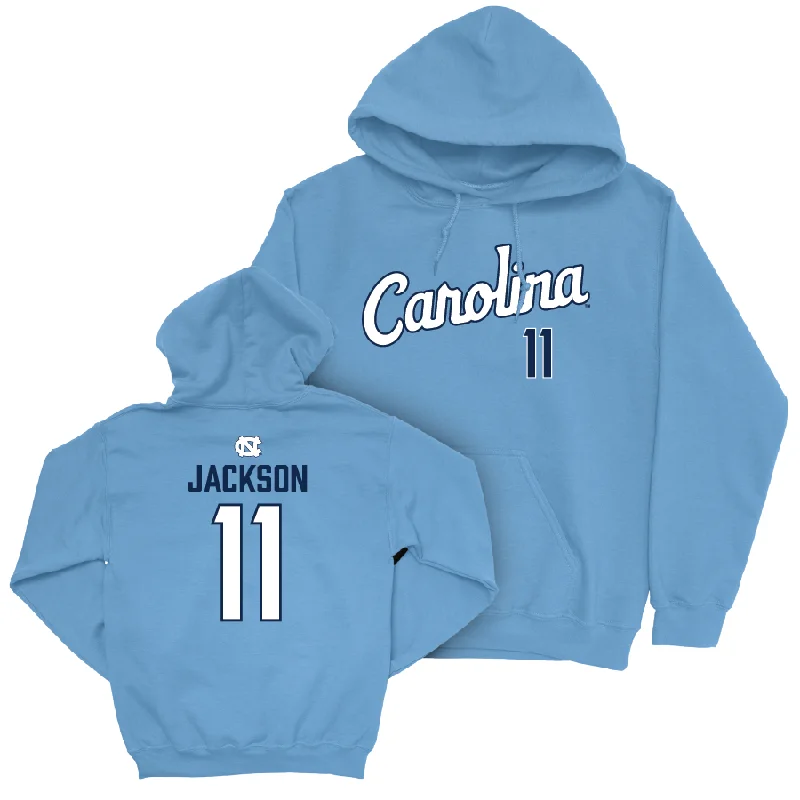 Men's hoodies flexible -UNC Men's Basketball Carolina Blue Script Hoodie  - Ian Jackson