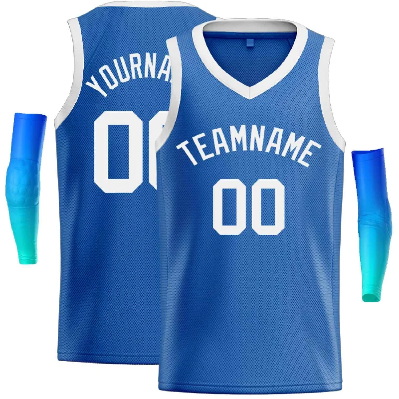 Men's basketball uniform custom offer -Custom Blue White-Classic Tops Men Casual Basketball Jersey