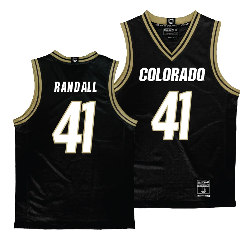 Men's basketball uniform professional grade -Colorado Men's Black Basketball Jersey  - Nick Randall