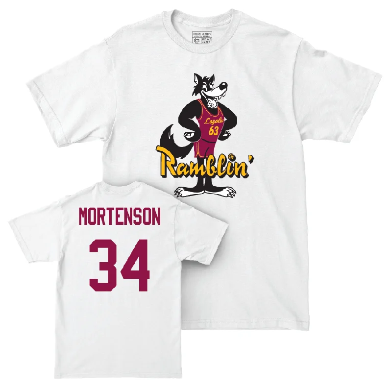 Men's basketball T-shirt performance deal -Men's Basketball White Ramblin' Comfort Colors Tee  - Matthew Mortenson