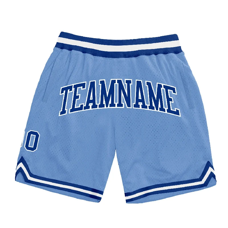 Men's basketball shorts sport-team -Custom Light Blue Royal-White Authentic Throwback Basketball Shorts