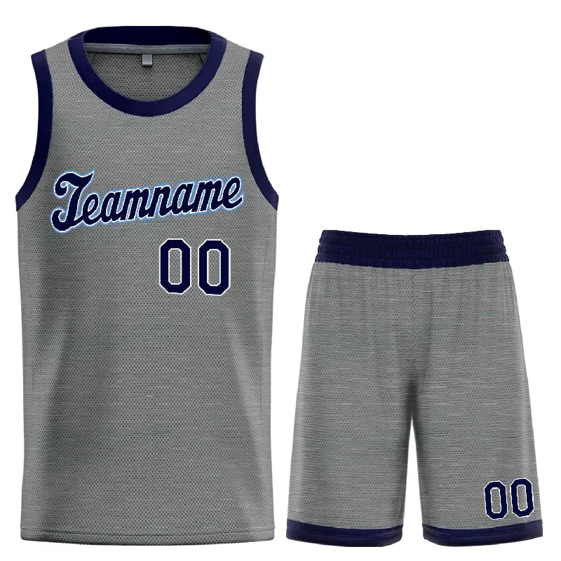 Men's basketball uniform sports collection -Custom Dark Gray Navy-White Classic Sets Sports Uniform Basketball Jersey