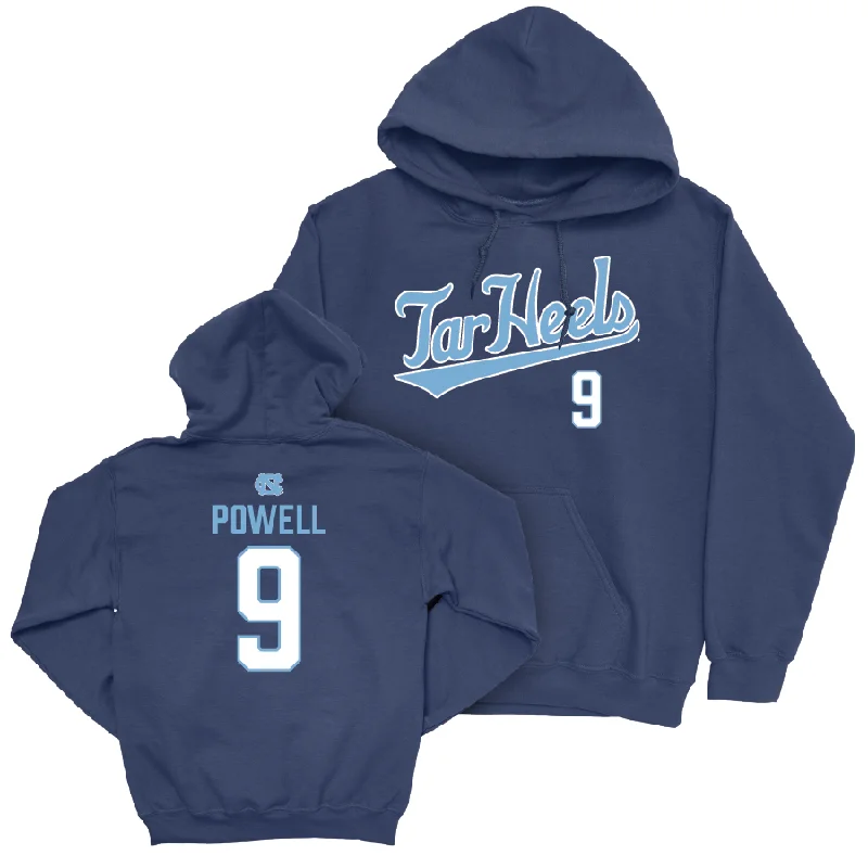 Men's hoodies fast-drying -UNC Men's Basketball Navy Script Hoodie  - Drake Powell