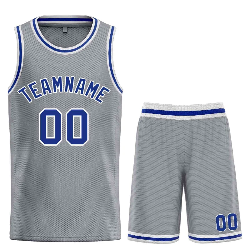 Men's basketball uniform youth sizes -Custom Dark Gray Royal-White Classic Sets Bull Basketball Jersey