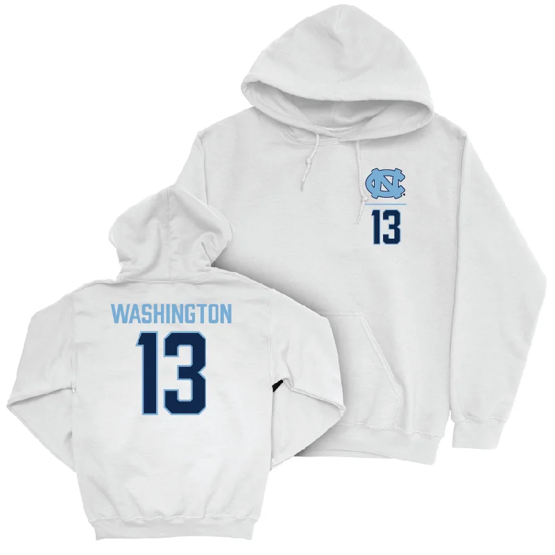 Men's hoodies sport-design -UNC Men's Basketball White Logo Hoodie - Jalen Washington