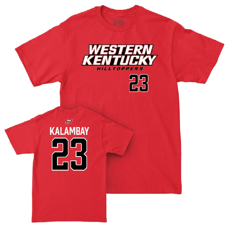 Men's basketball T-shirt airflow design -WKU Men's Basketball Red Sideline Tee - Enoch Kalambay | #23