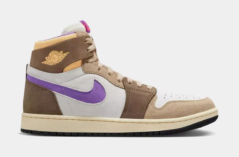 Basketball shoes vibrant-team -Air Jordan 1 High Zoom CMFT 2 Mens Lifestyle Shoes (Brown/Purple) Free Shipping