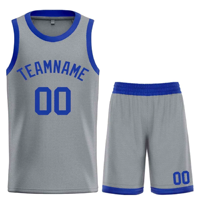 Men's basketball uniform lightweight material -Custom Dark Gray Royal Classic Sets Bull Basketball Jersey