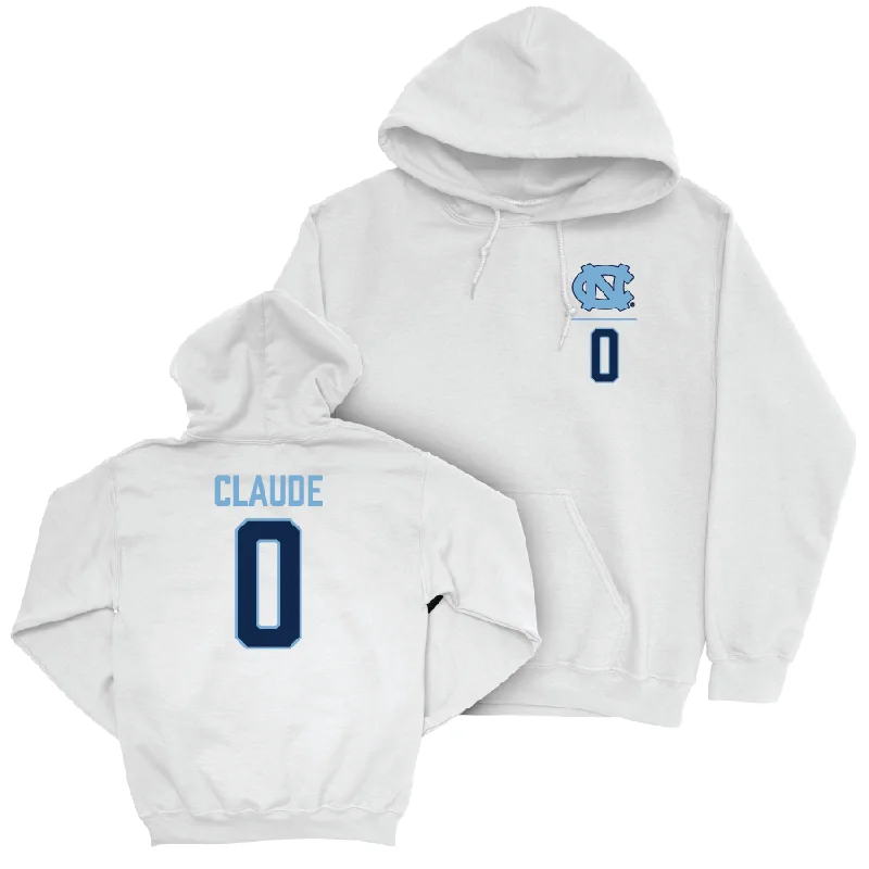 Men's hoodies stretch-design -UNC Men's Basketball White Logo Hoodie  - Tyzhaun Claude