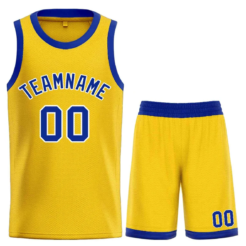 Men's basketball uniform pro jerseys -Custom Yellow Royal Bull Classic Sets Basketball Jersey