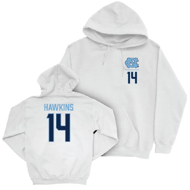 Men's hoodies durable-design -UNC Men's Basketball White Logo Hoodie  - Russell Hawkins