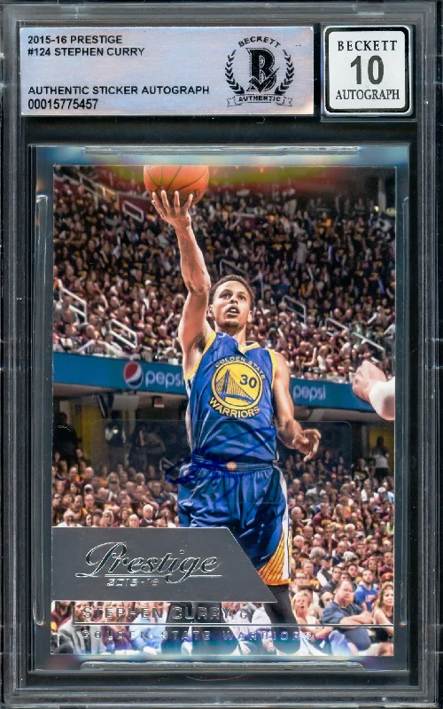 Men's basketball card performance pack -Stephen Curry Autographed 2015-16 Panini Prestige Card #124 Golden State Warriors Auto Grade Gem Mint 10 Beckett BAS #15775457