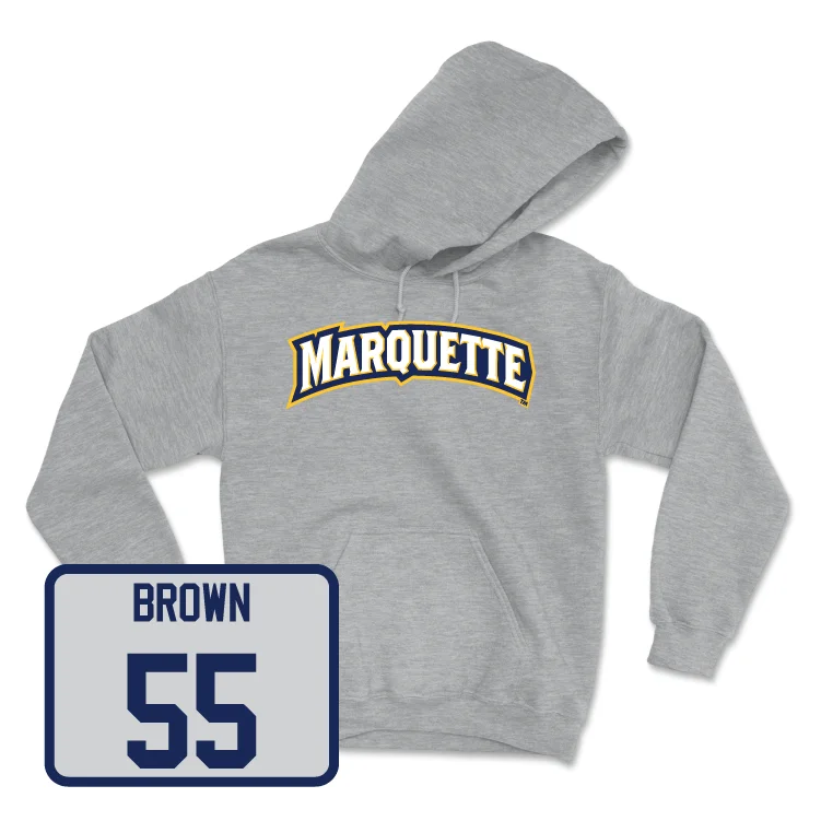 Men's hoodies moisture-wicking -Sport Grey Men's Basketball Wordmark Hoodie - Cameron Brown