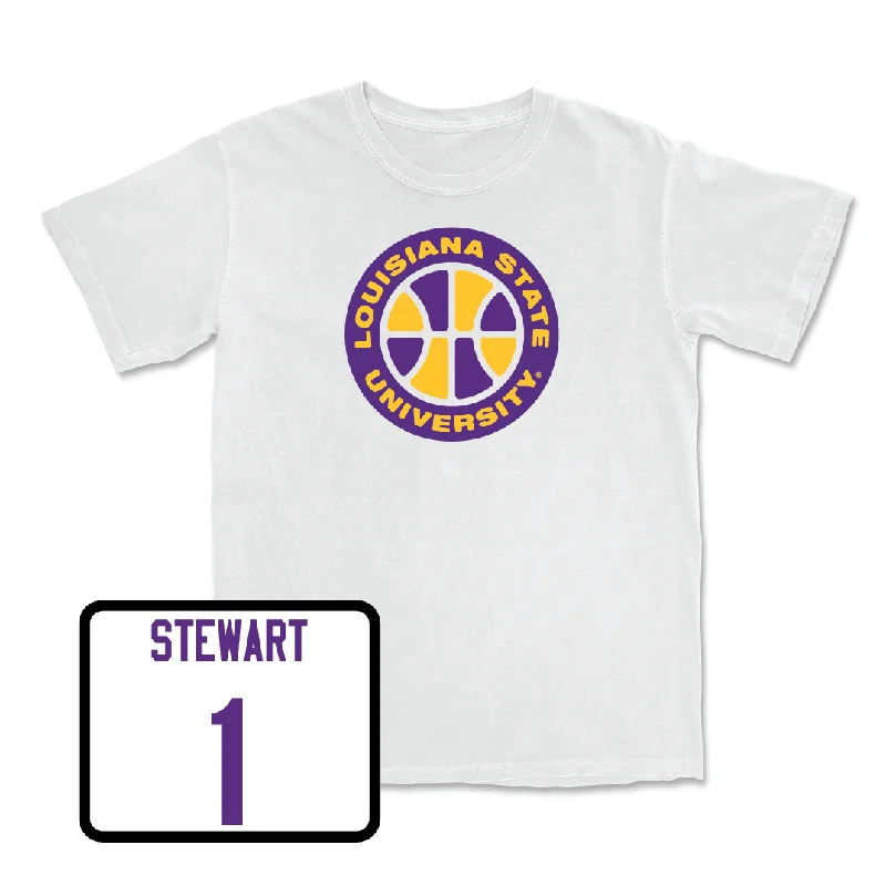 Men's basketball T-shirt affordable wear -Men's Basketball White Hardwood Tee - Carlos Stewart