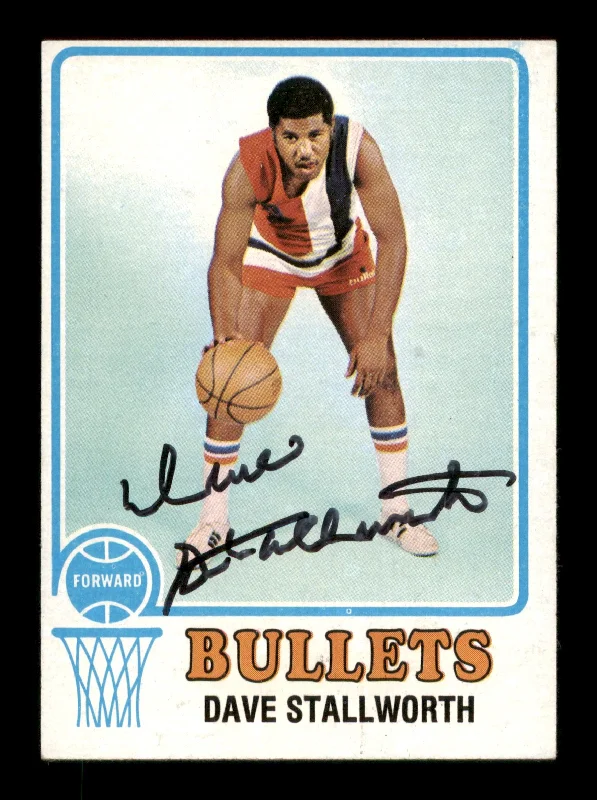 Men's basketball card pro combo -Dave Stallworth Autographed 1973-74 Topps Card #133 Washington Bullets SKU #205320