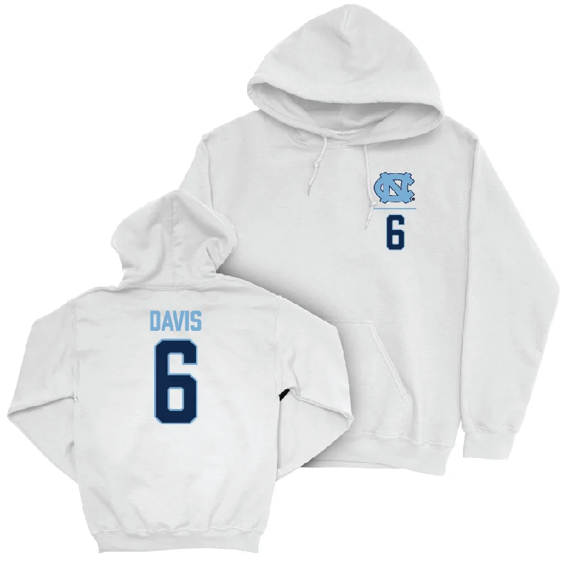 Men's hoodies relaxed-comfort -UNC Men's Basketball White Logo Hoodie  - Elijah Davis