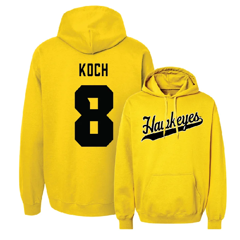 Men's hoodies padded -Gold Men's Basketball Script Hoodie  - Cooper Koch