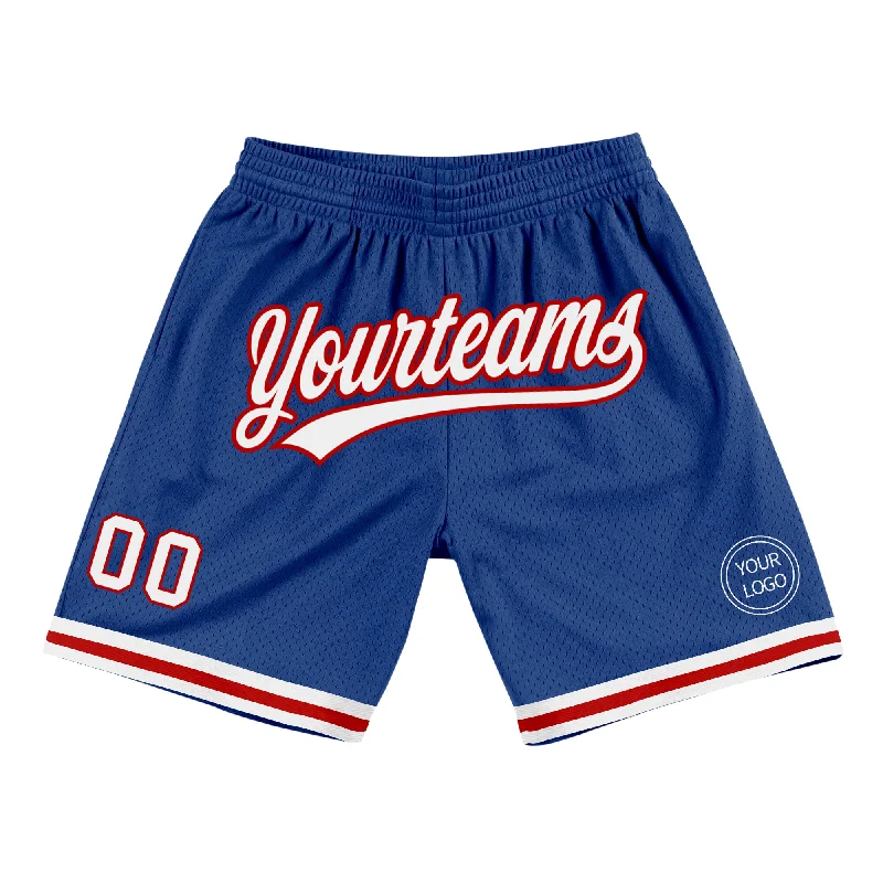 Men's basketball shorts bold-hybrid -Custom Royal White-Red Authentic Throwback Basketball Shorts