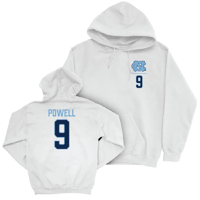 Men's hoodies active-comfort -UNC Men's Basketball White Logo Hoodie  - Drake Powell