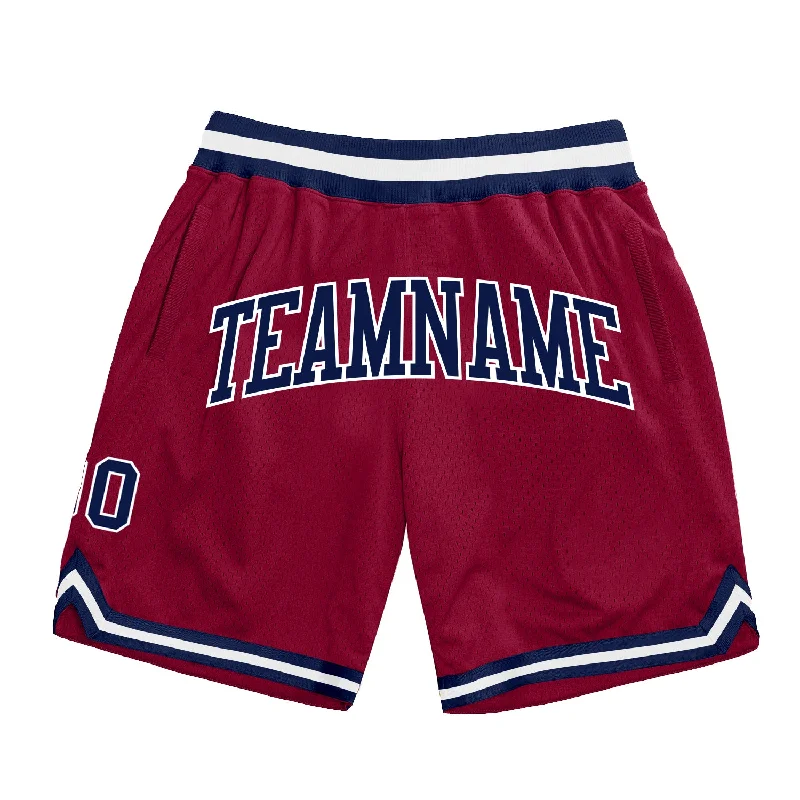 Men's basketball shorts active-dynamic -Custom Maroon Navy-White Authentic Throwback Basketball Shorts