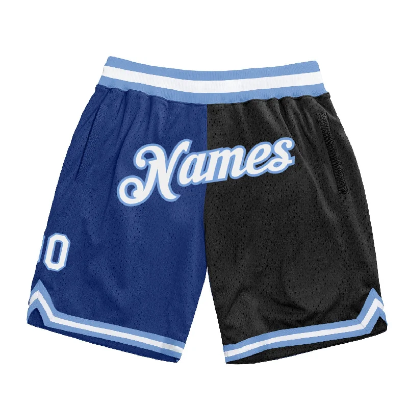 Men's basketball shorts breathable-sleek -Custom Royal White-Black Authentic Throwback Split Fashion Basketball Shorts