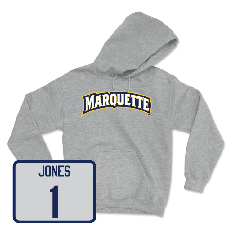 Men's hoodies kangaroo-pocket -Sport Grey Men's Basketball Wordmark Hoodie - Kameron Jones