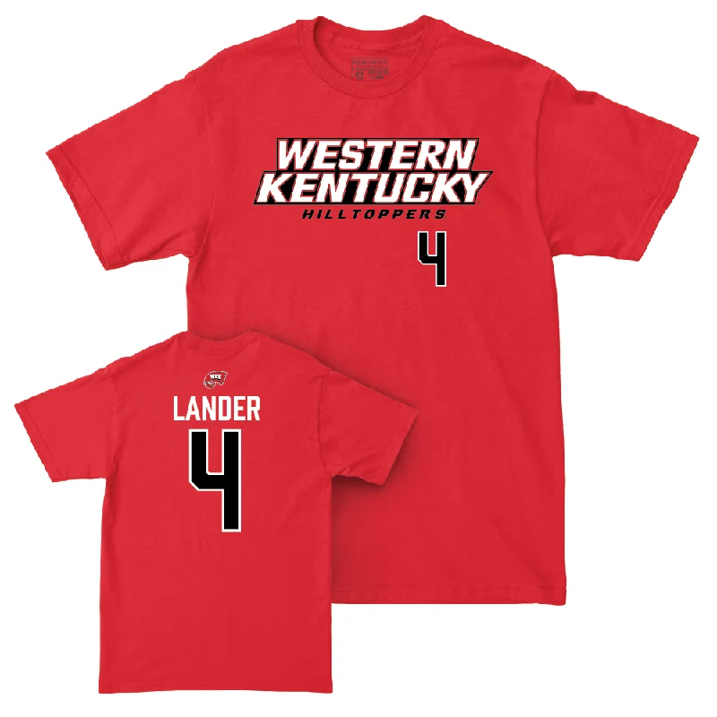 Men's basketball T-shirt everyday wear -WKU Men's Basketball Red Sideline Tee - Khristian Lander | #4