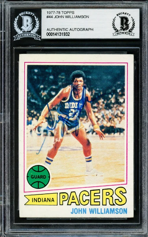 Men's basketball card team assortment -John Williamson Autographed 1977-78 Topps Card #44 Indiana Pacers Beckett BAS #14131932