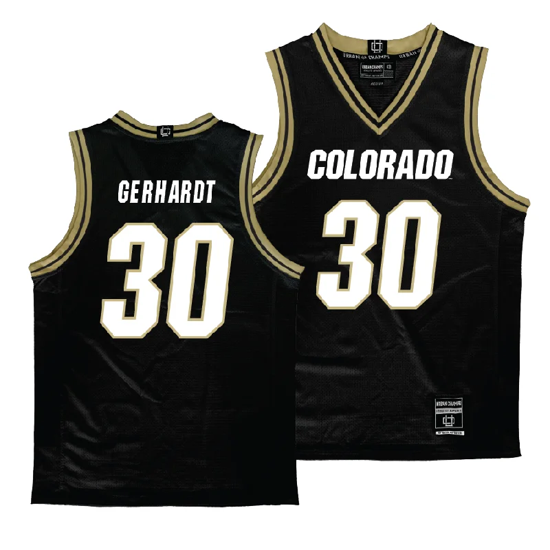 Men's basketball uniform custom printing -Colorado Men's Black Basketball Jersey - Gregory Gerhardt | #30