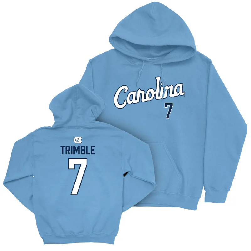 Men's hoodies all-day -UNC Men's Basketball Carolina Blue Script Hoodie - Seth Trimble