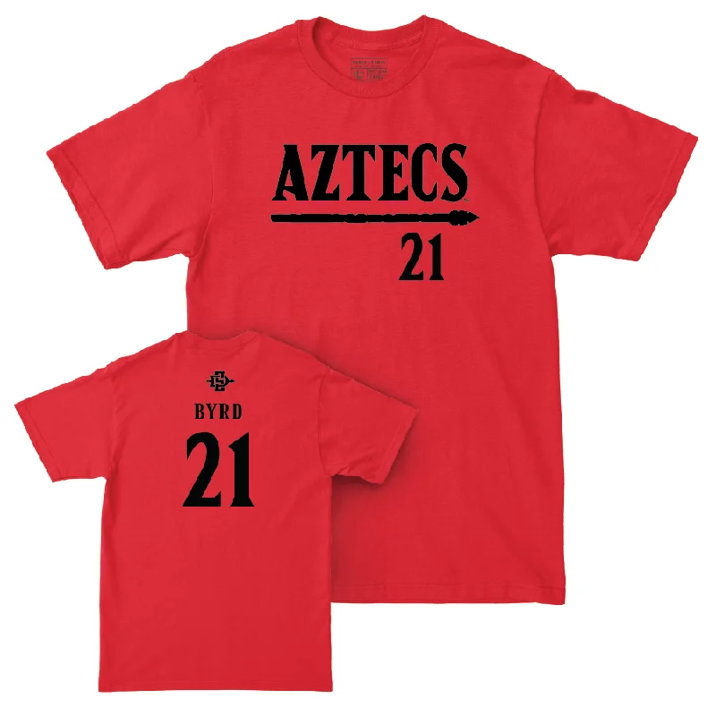 Men's basketball T-shirt light clothing -SDSU Men's Basketball Red Staple Tee - Miles Byrd #21