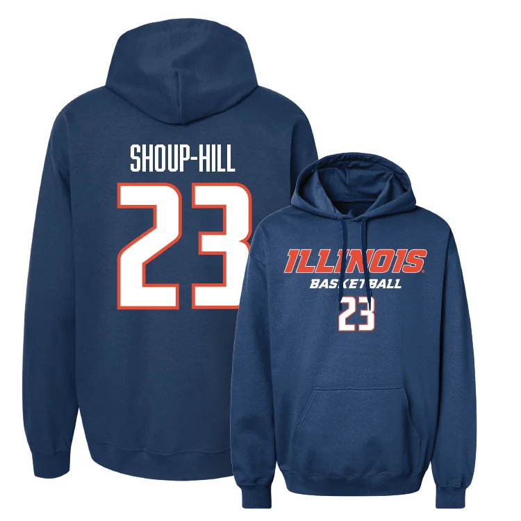 Men's hoodies stretch-knit -Navy Illinois Classic Hoodie - Brynn Shoup-Hill #23