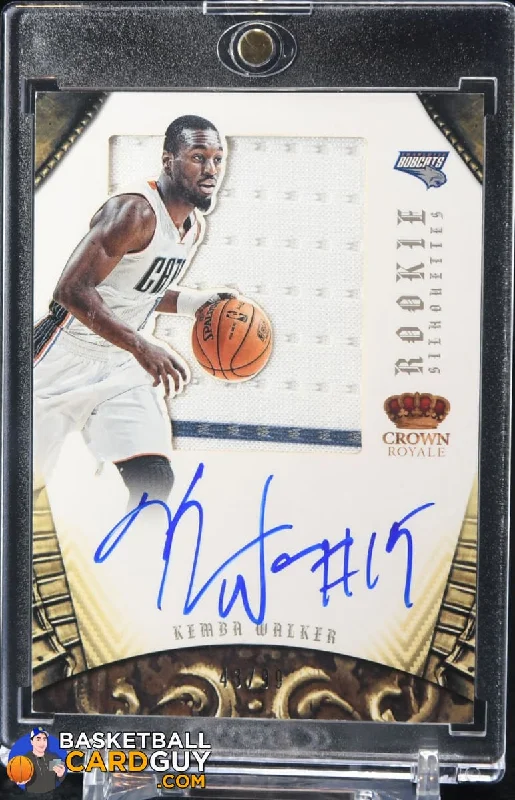 Men's basketball uniform stylish uniform -Kemba Walker 2012-13 Panini Preferred Silhouettes RC Jersey Auto #43/199