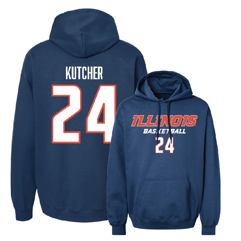 Men's hoodies quick-performance -Navy Illinois Classic Hoodie - Keaton Kutcher #24