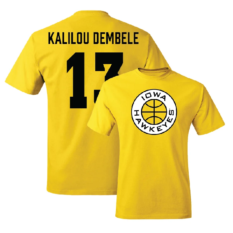 Men's basketball T-shirt active fit -Gold Men's Basketball Tee - Ladji Kalilou Dembélé