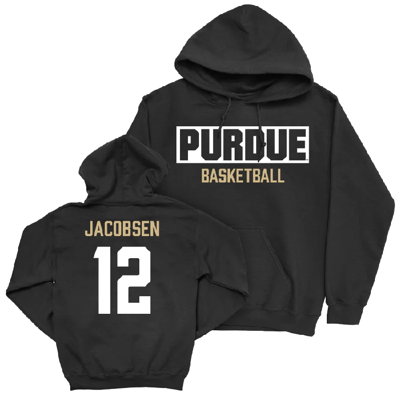 Men's hoodies sweat-resistant -Men's Basketball Black Staple Hoodie  - Daniel Jacobsen