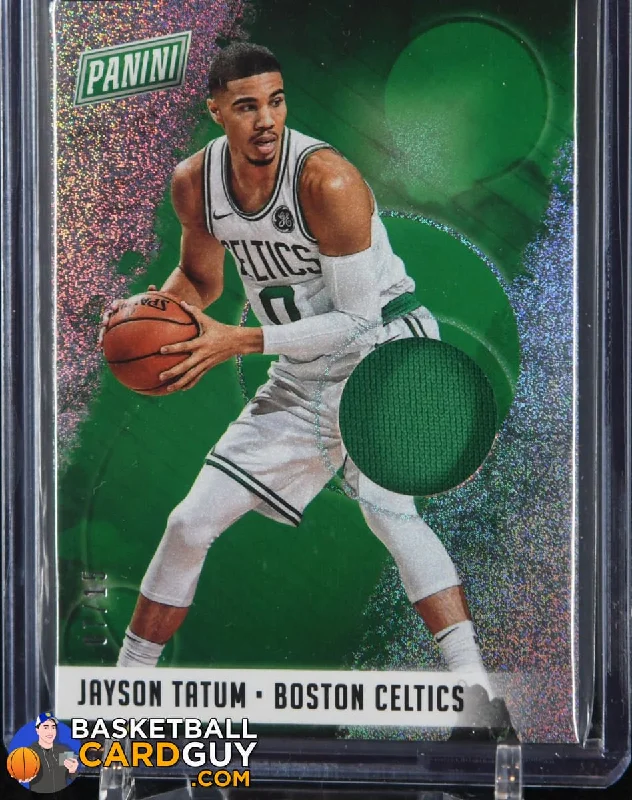 Men's basketball uniform team gear -Jayson Tatum 2018 Panini National Convention Jersey Sparkle RC #/15