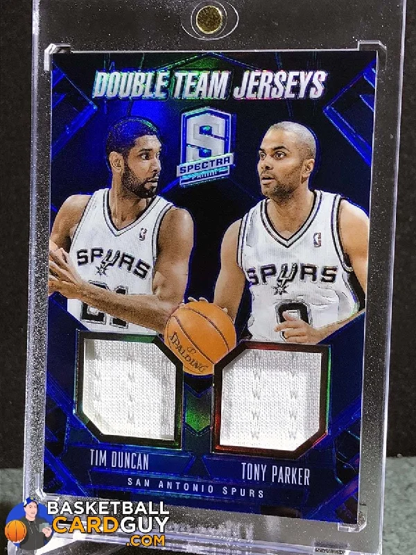 Men's basketball uniform official supplier -2013-14 Panini Spectra Double Team Jerseys #13 Tim Duncan/Tony Parker/75