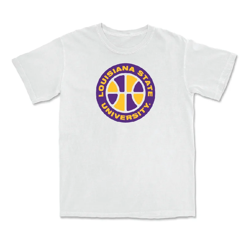 Men's basketball T-shirt chic patterns -Men's Basketball White Hardwood Tee - Austin Montgomery